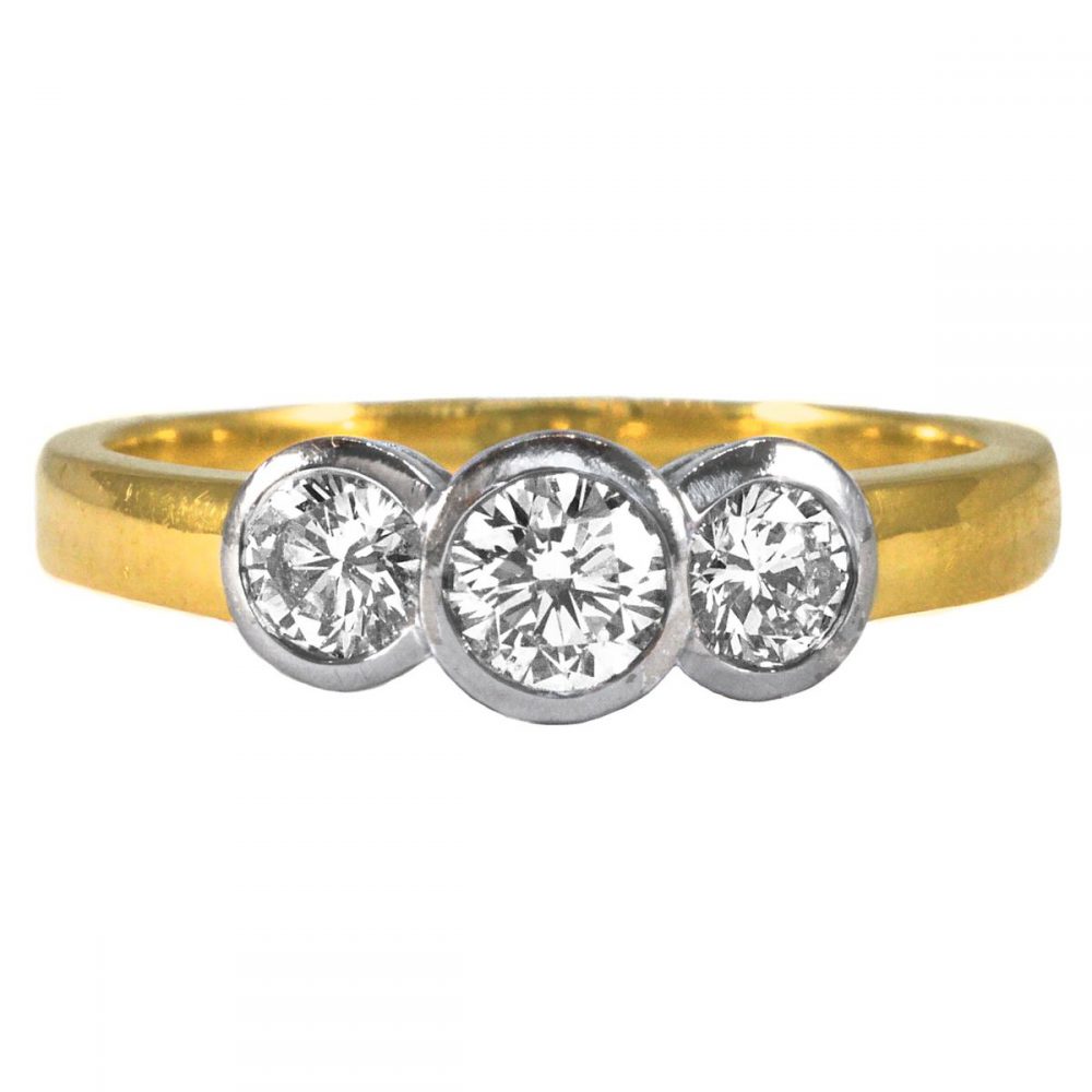 Vintage 18ct Gold, Diamond Trilogy Ring