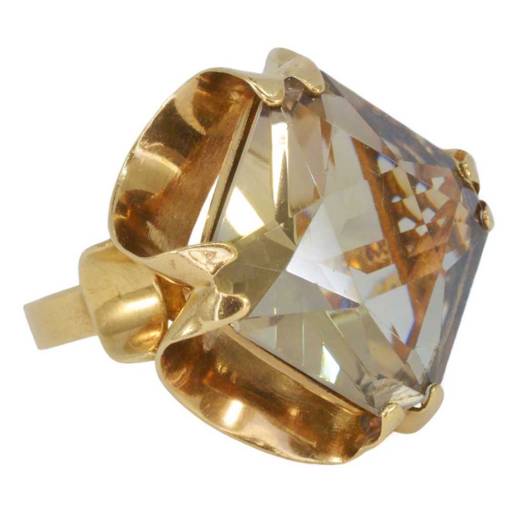 Vintage 9ct Rose Gold Smoky Citrine Cocktail Ring - Image 3